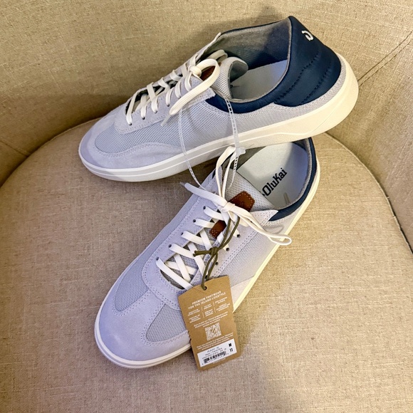 NEW w tags! Men's OluKai Punini Sneakers 10, collapsable heel. Vapor/Trench blue - Picture 8 of 10